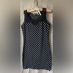 Charlotte Russe M Black Polka Dot Sleeveless Dress